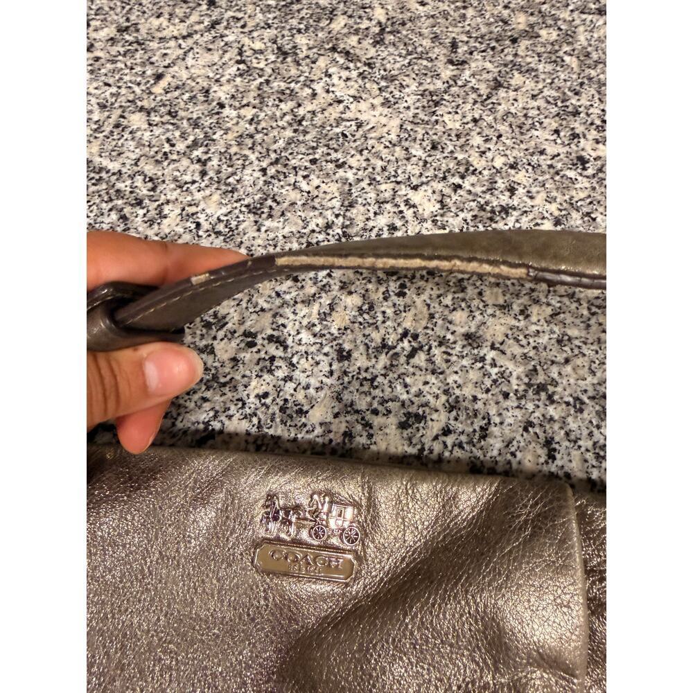 Coach Metallic Leather Shoulder Ba - Picture 9 of 11